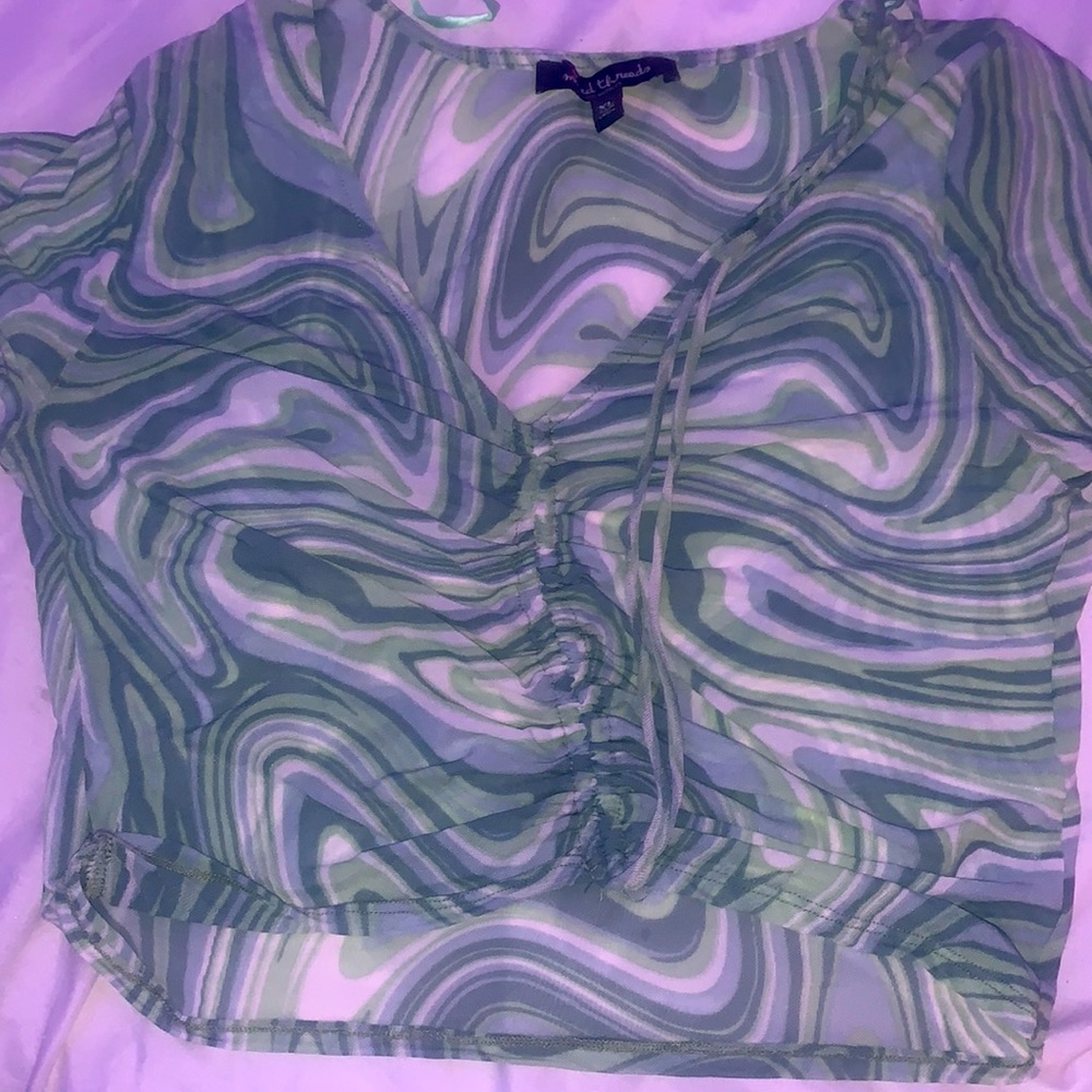 This green tee with tie straps